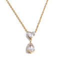 Cubic zirconia heart necklace in gold-plated stainless steel with cubic zirconia.