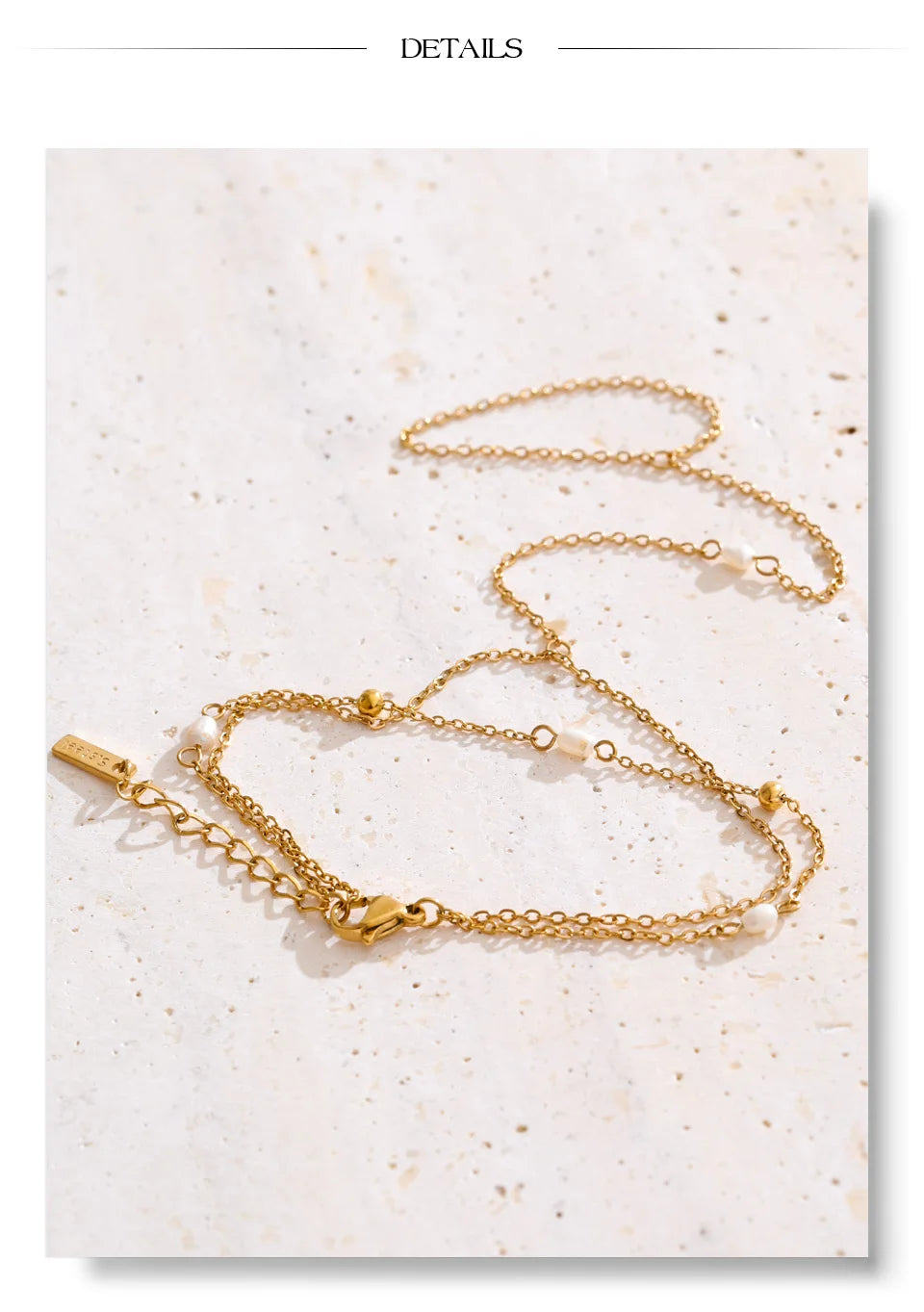 Cubic Zirconia Pearl Flower Bracelet — Gold-Plated Stainless Steel with Pearl and Cubic Zirconia · PS2173