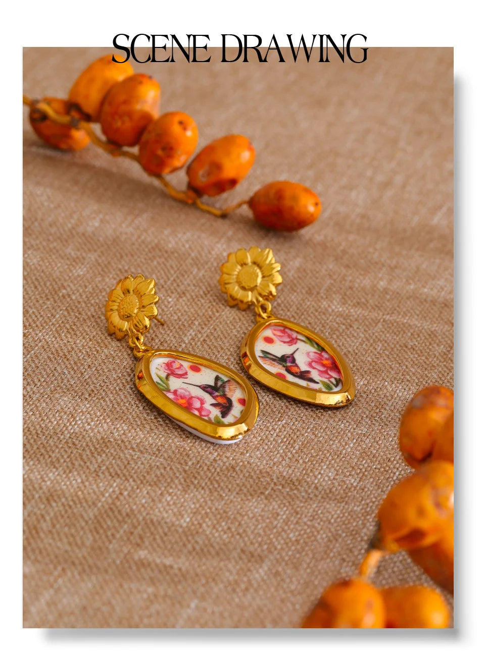 Acrylic Flower Earrings — Gold-Plated Stainless Steel with Acrylic · PS1137
