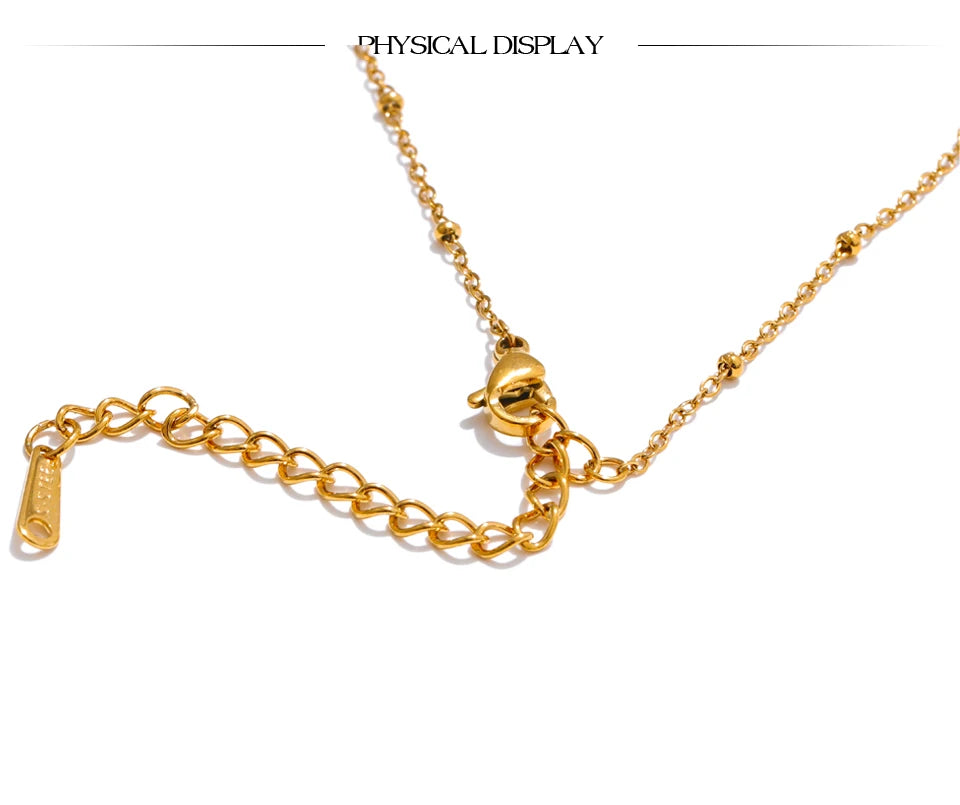 Crystal Flower Necklace — Gold-Plated Stainless Steel with Crystal · PS2306