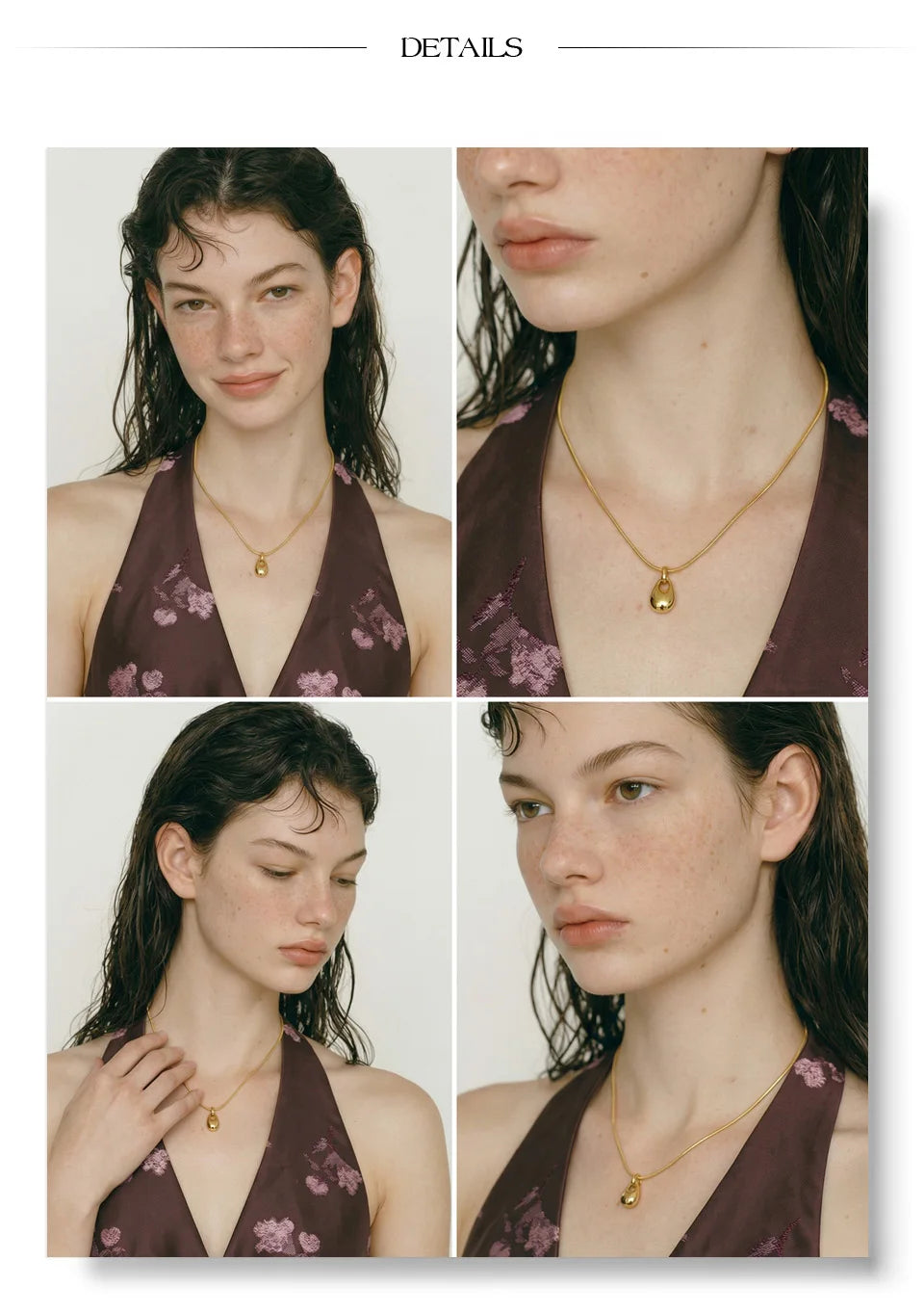 Geometric necklace in gold-plated stainless steel.