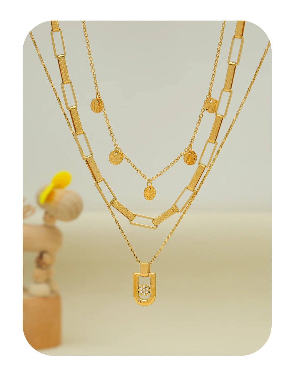 Vintage Pendant Necklace Charm Choker — 316L Stainless Steel · PS385