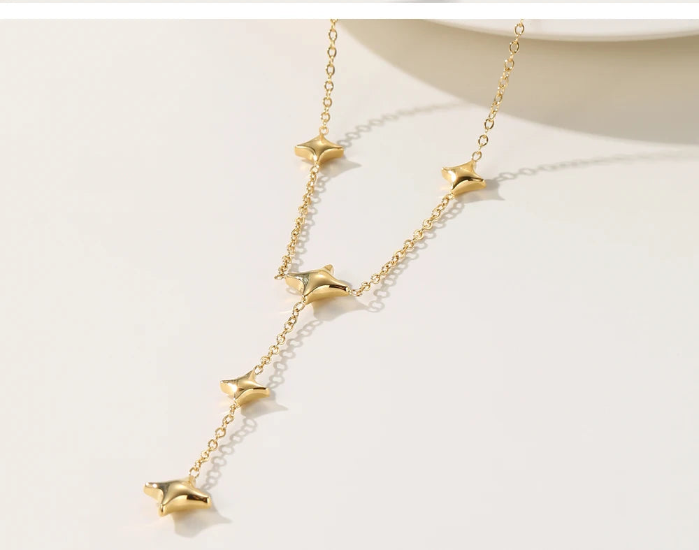 Chain Stars Pendant Necklace — 316L Stainless Steel · PS472