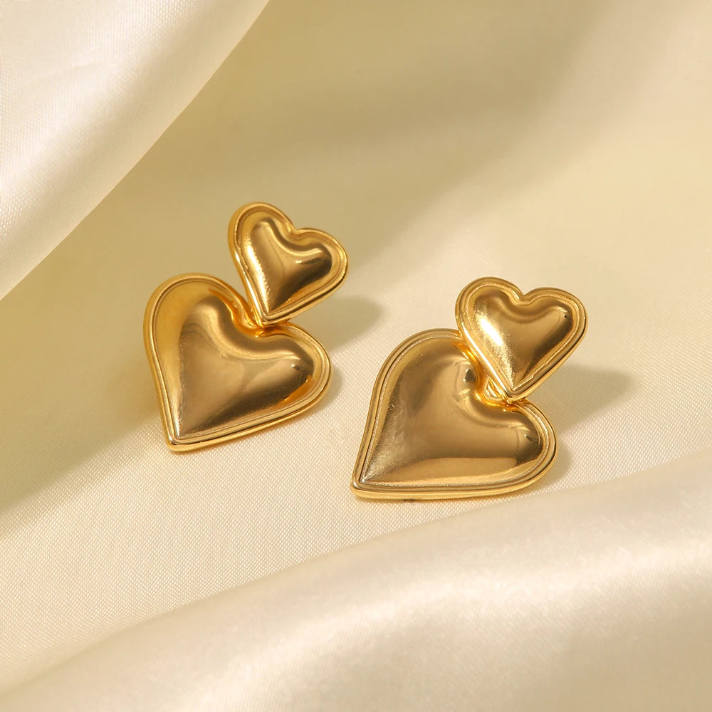 Heart Smooth Earrings — Stainless Steel · PS317