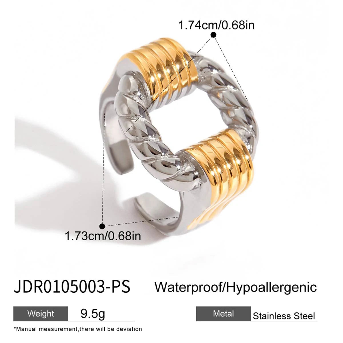 Mixed Stone Ring Stack — Stainless Steel