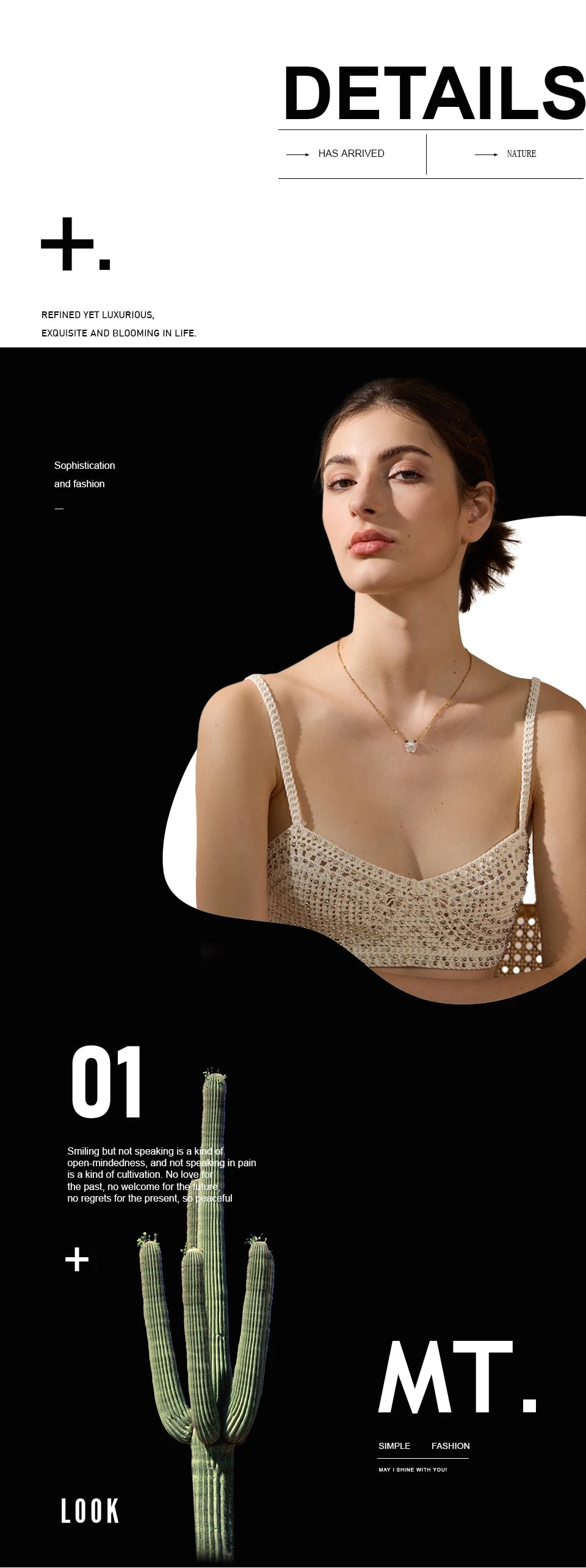 Shell flower chain necklace in gold-plated stainless steel with shell.
