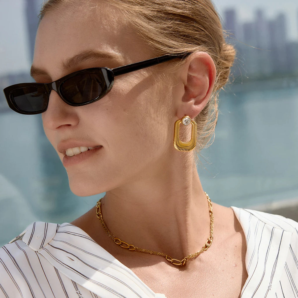 Two-Tone Figaro Chain Necklace — Stainless Steel · PS357