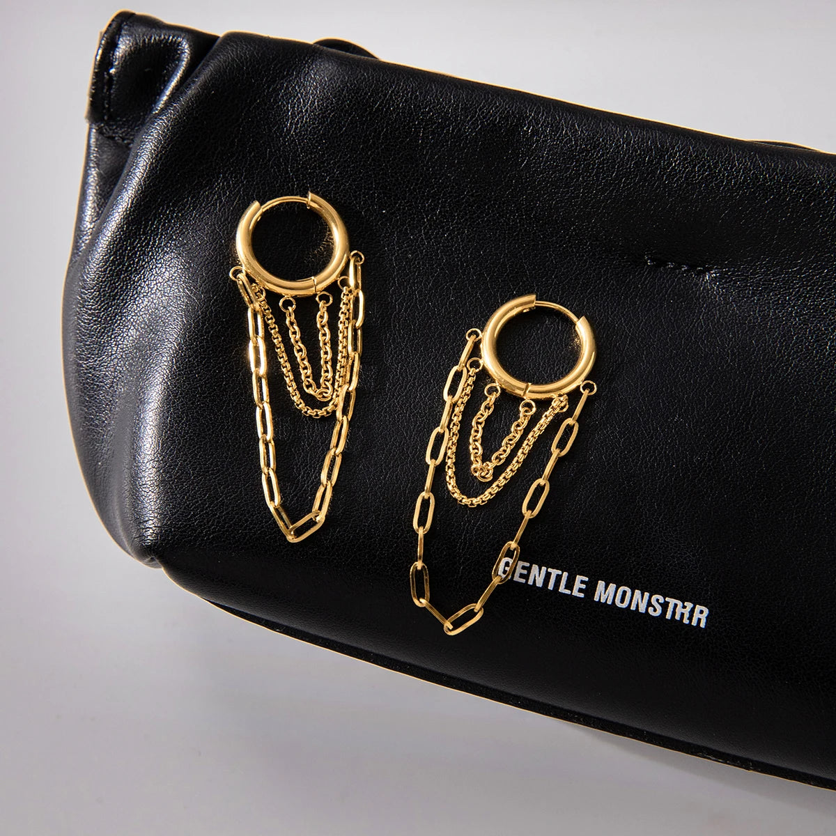 Chain Link Hoop Earrings — Stainless Steel · PS090