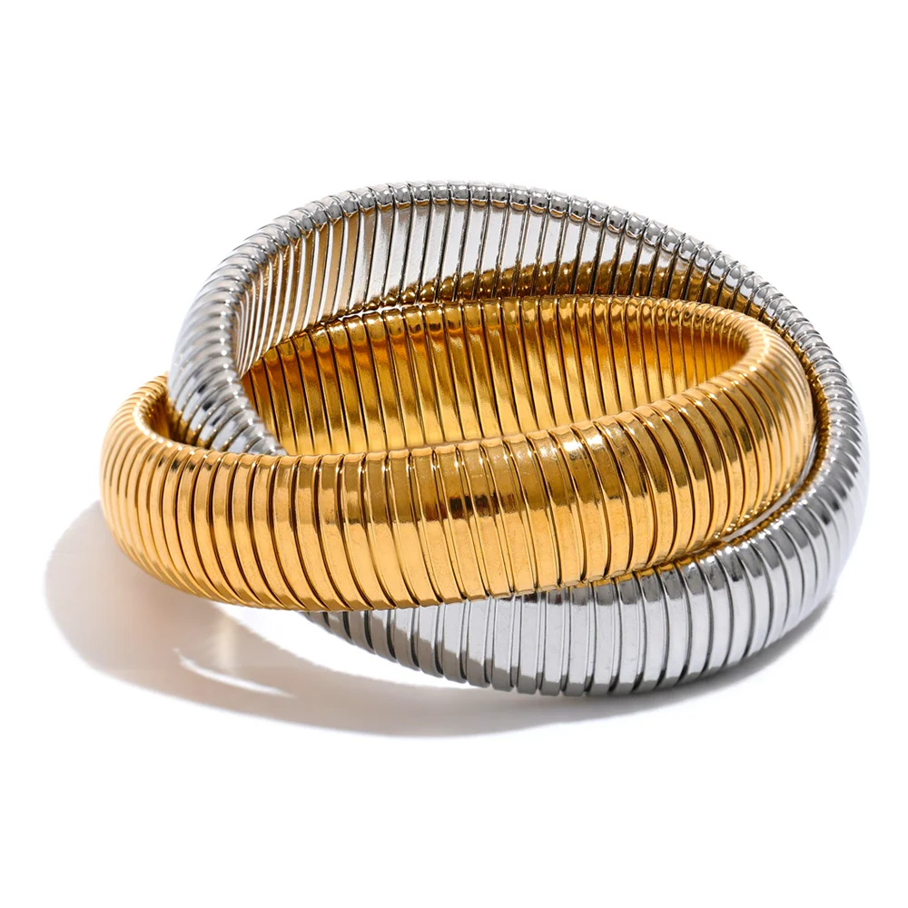 Geometric Bracelet — Gold-Plated Stainless Steel · PS1829