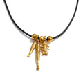 Geometric chain necklace in gold-plated stainless steel.
