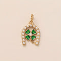 【DIY Pendant】Gold Plated Stainless Steel Lucky & Heart Charm Pendant - PS018