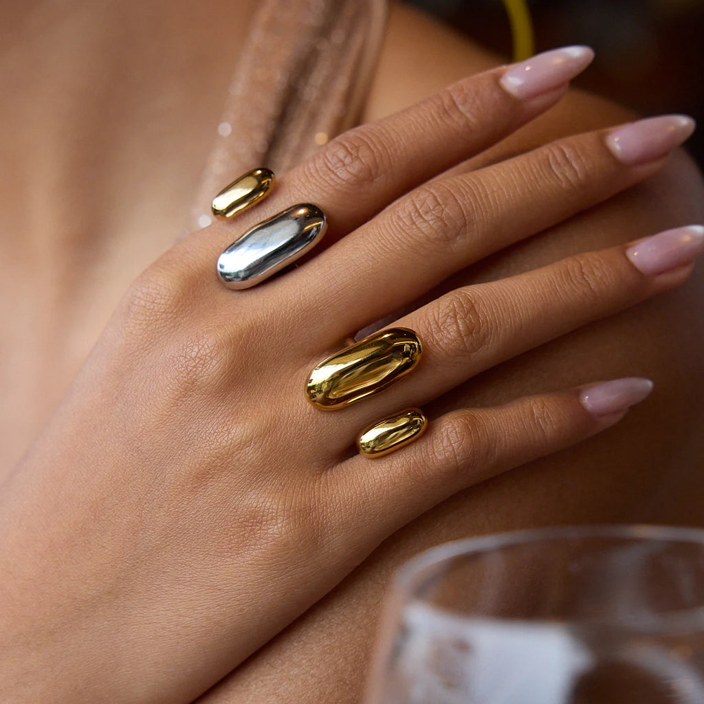 Two-Tone Elliptical Ring — Stainless Steel · PS356