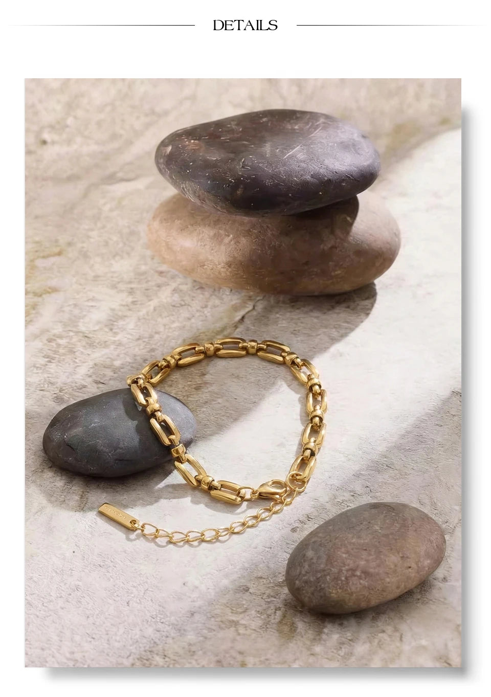 Geometric Chain Bracelet — Gold-Plated Stainless Steel · PS1629