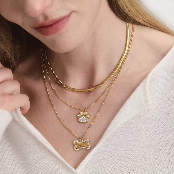Pet Hug Pendant Necklace — Stainless Steel · PS338