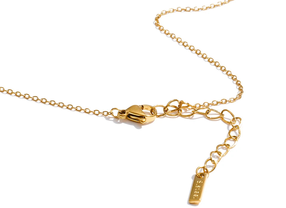 Star chain necklace in gold-plated stainless steel.