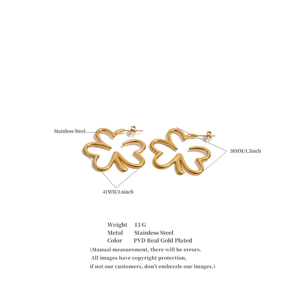 Flower Minimalist Earrings — Gold-Plated Stainless Steel · PS1296