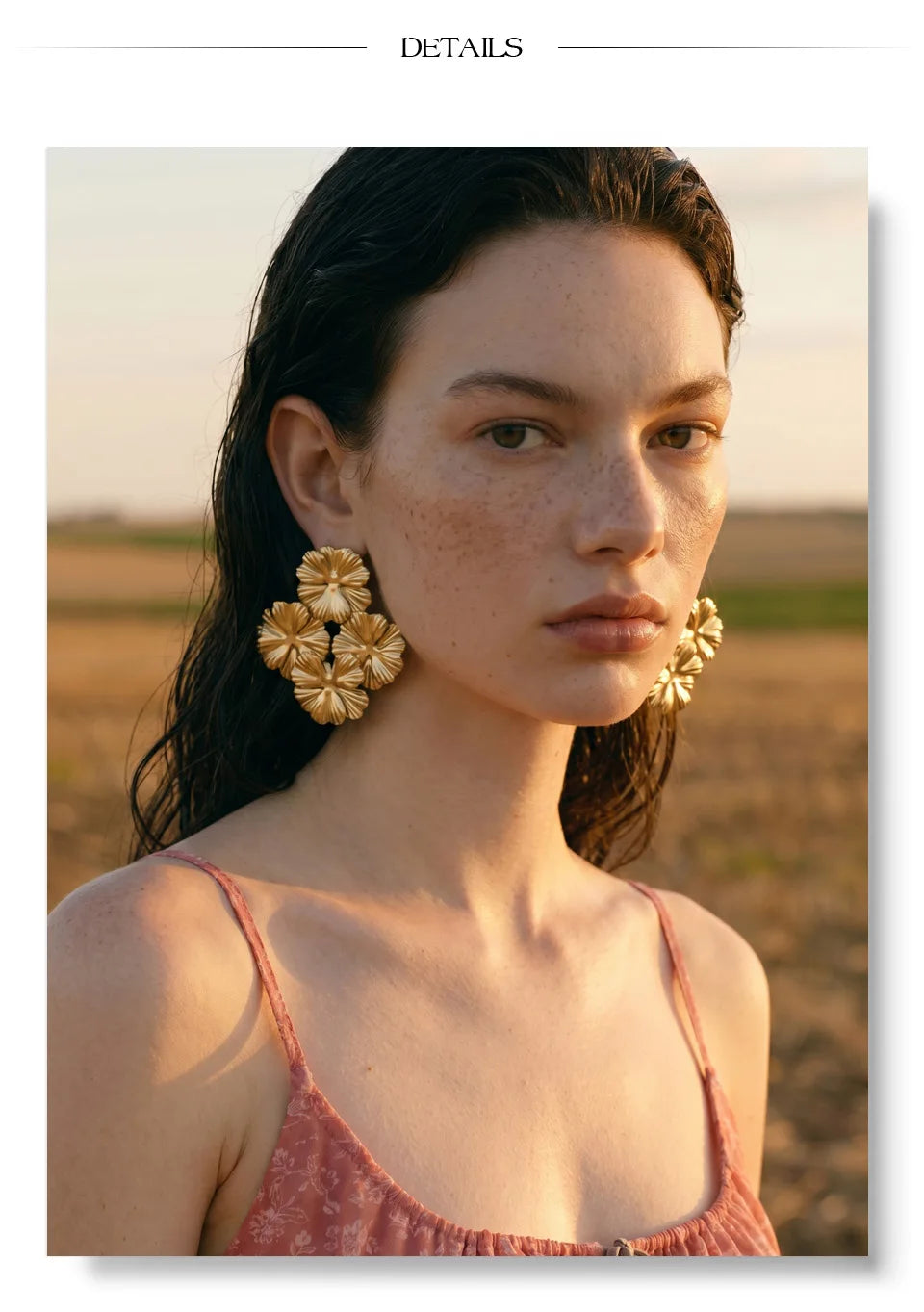 Flower Earrings — 14K Gold-Plated Stainless Steel · PS1379