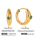 Green CZ Waterdrop Earrings — Stainless Steel · PS309