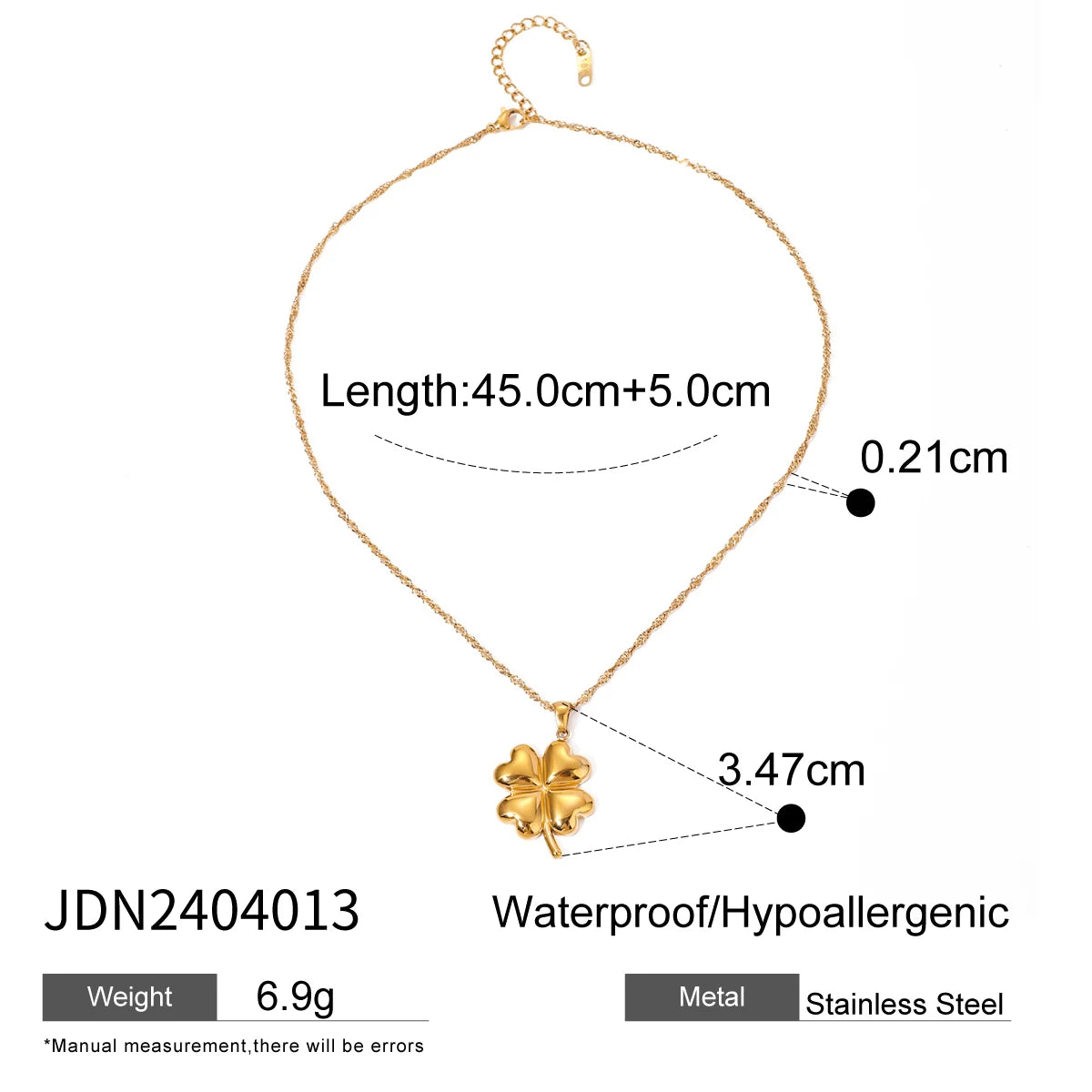 Lucky Flower Necklace — Stainless Steel · PS324