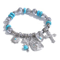 Natural Stone Heart Flower Bracelet — Gold-Plated Stainless Steel with Natural Stone · PS1086