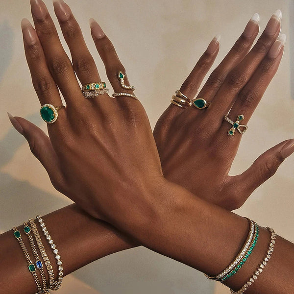Snake Stone Ring Stack — Stainless Steel · PS244