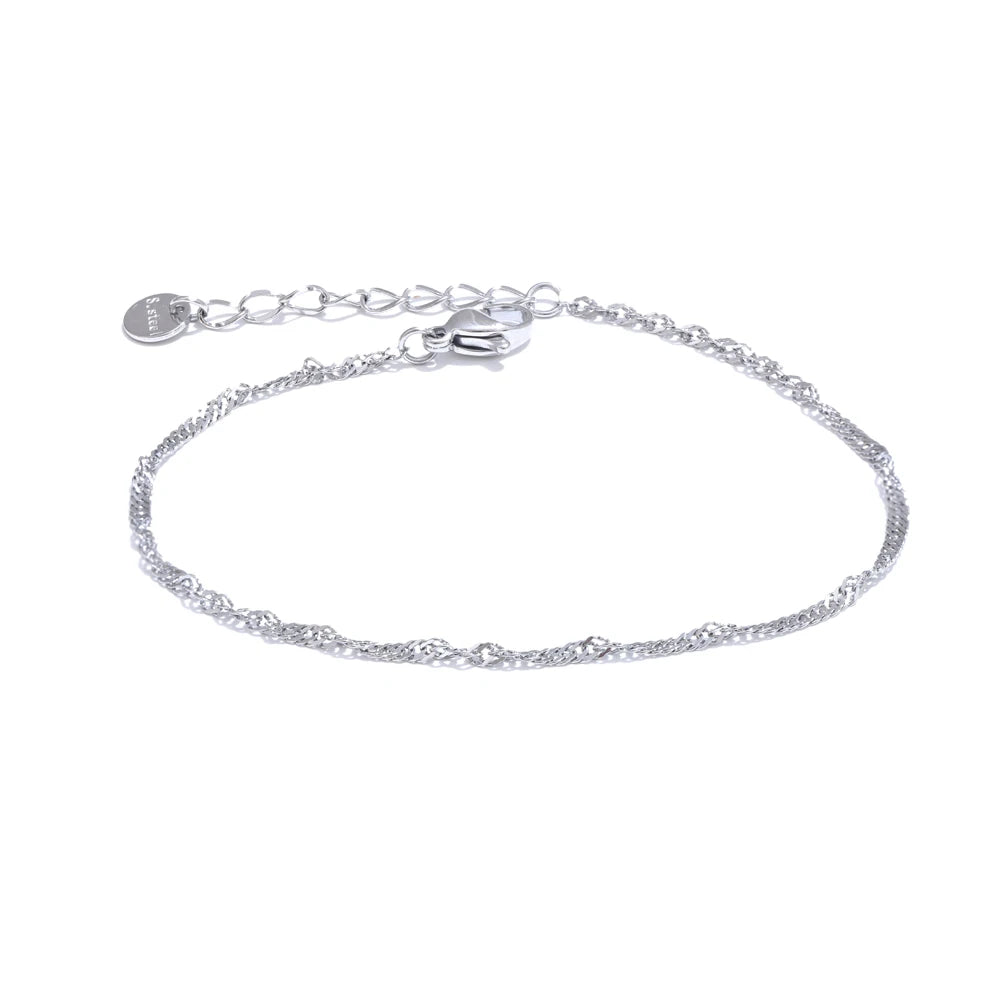 Geometric Chain Bracelet — Gold-Plated Stainless Steel · PS2065