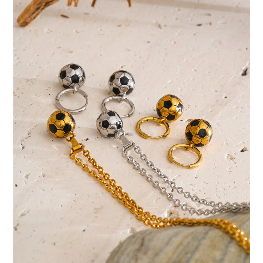 Enamel Geometric Earrings — Gold-Plated Stainless Steel with Enamel · PS1439