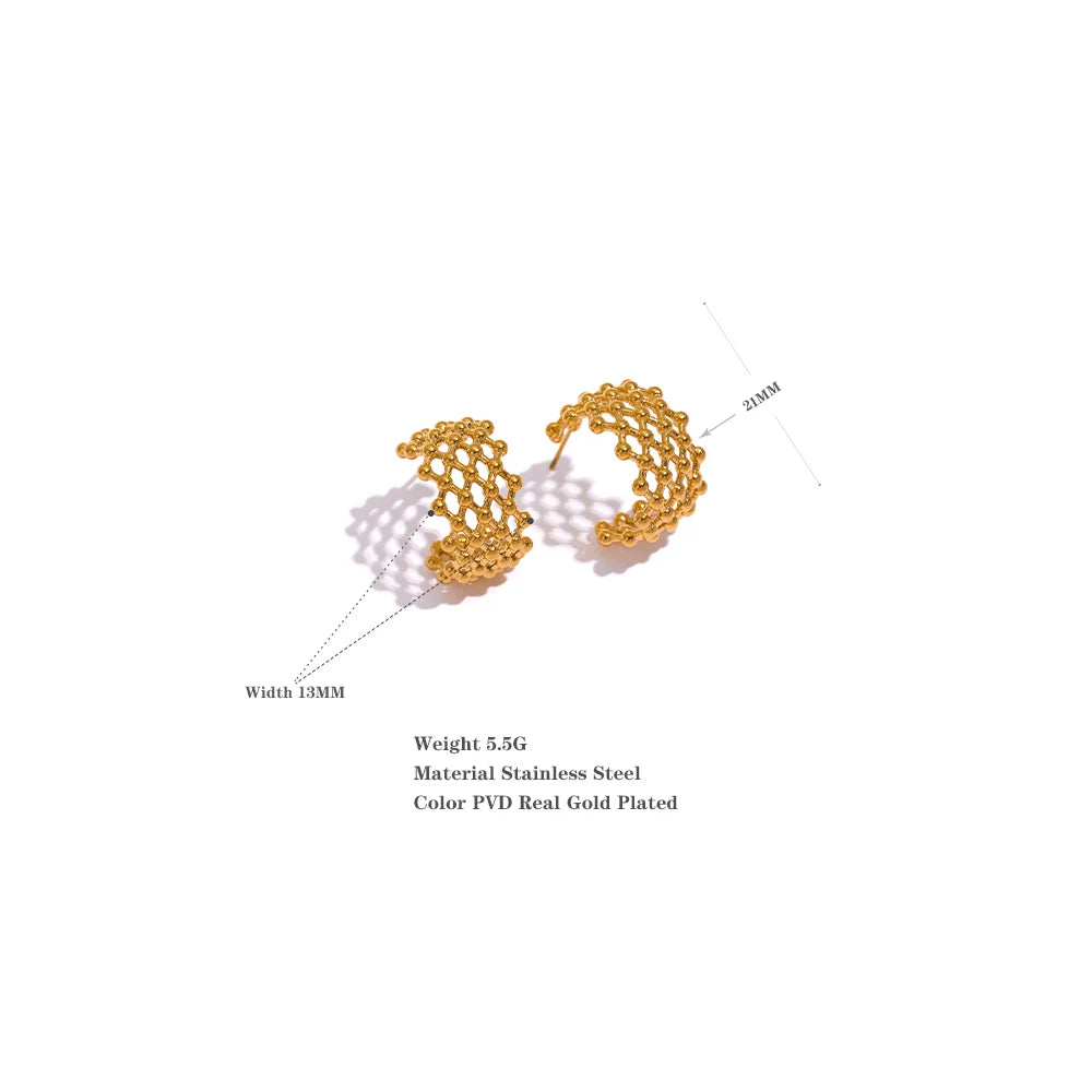 Geometric Earrings — Gold-Plated Stainless Steel · PS1597