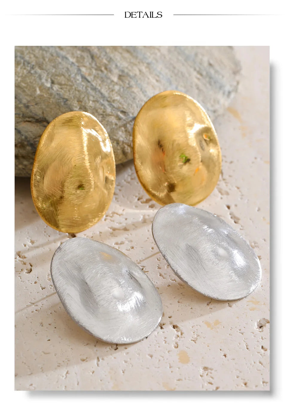 Geometric earrings in 14K gold-plated stainless steel.