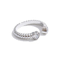 Cubic zirconia heart ring in gold-plated stainless steel with cubic zirconia.