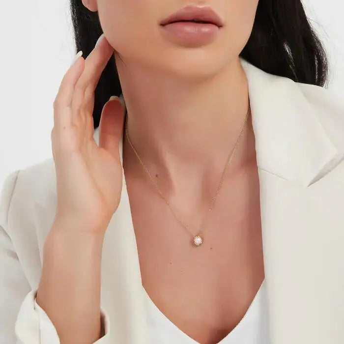 Pearl Charm Pendant Necklace — Stainless Steel · PS170