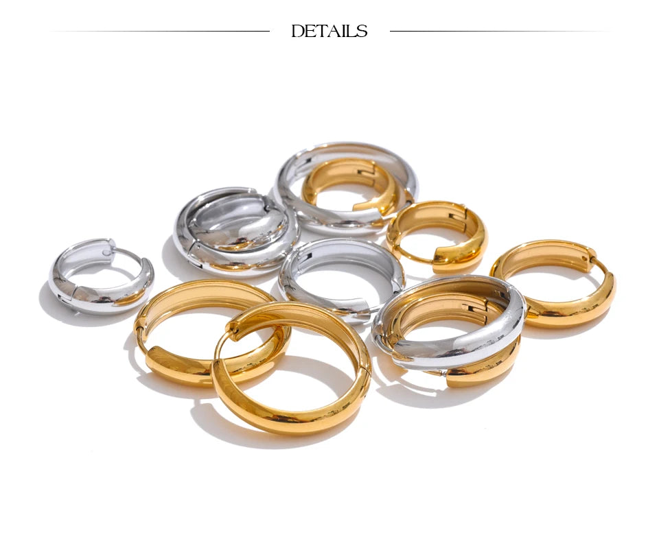 Geometric earrings in gold-plated stainless steel.