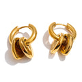 Heart geometric earrings in gold-plated stainless steel.