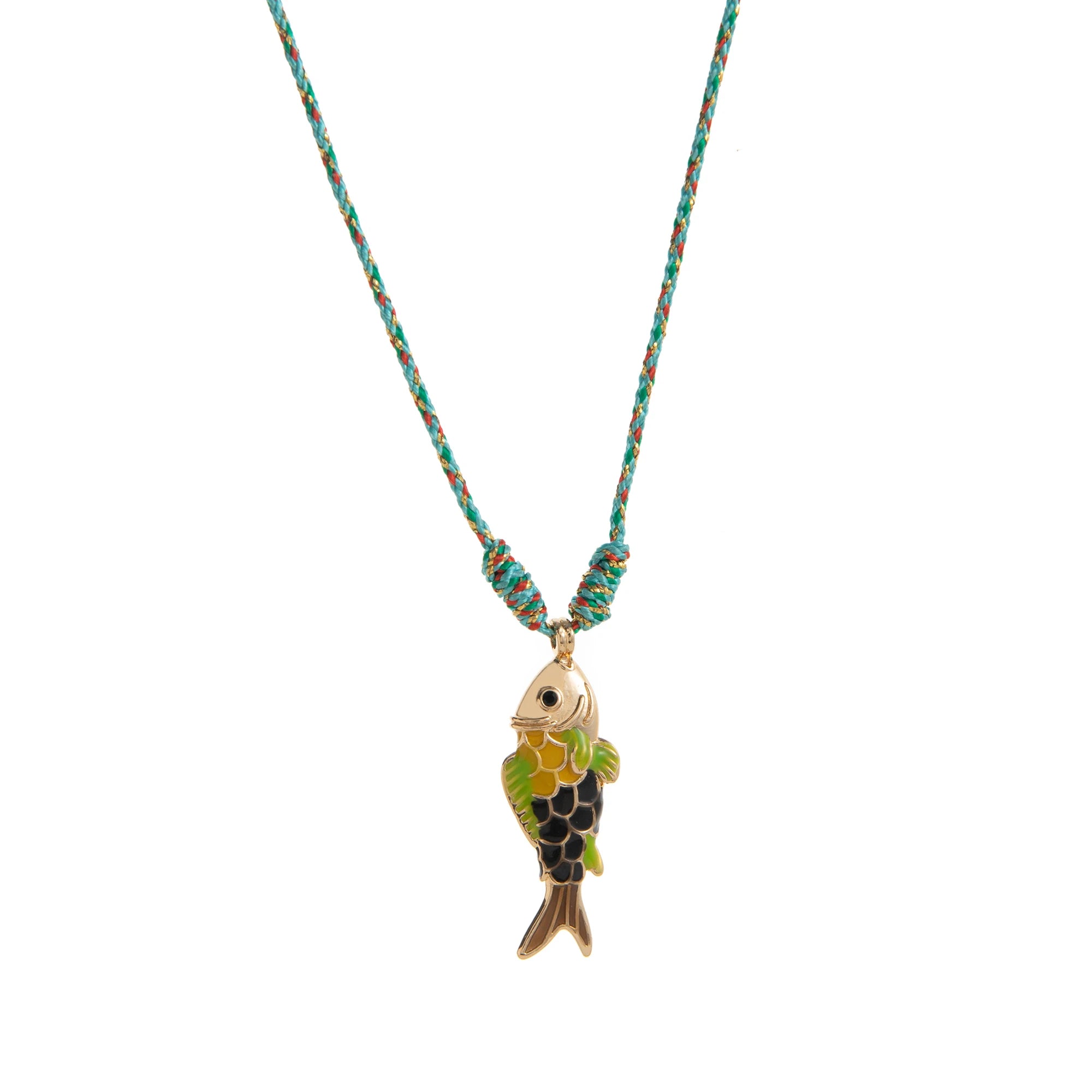 Fashionable and trendy colorful rope necklace ocean fish high-quality colorful stainless steel pendant necklace