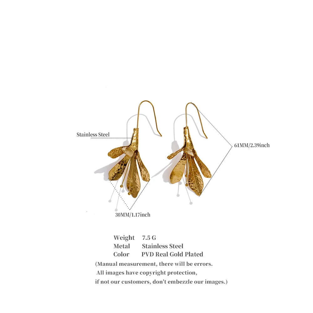 Flower Earrings — Gold-Plated Stainless Steel · PS1373