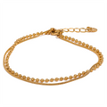 Beaded Geometric Chain Bracelet — Gold-Plated Stainless Steel · PS2234