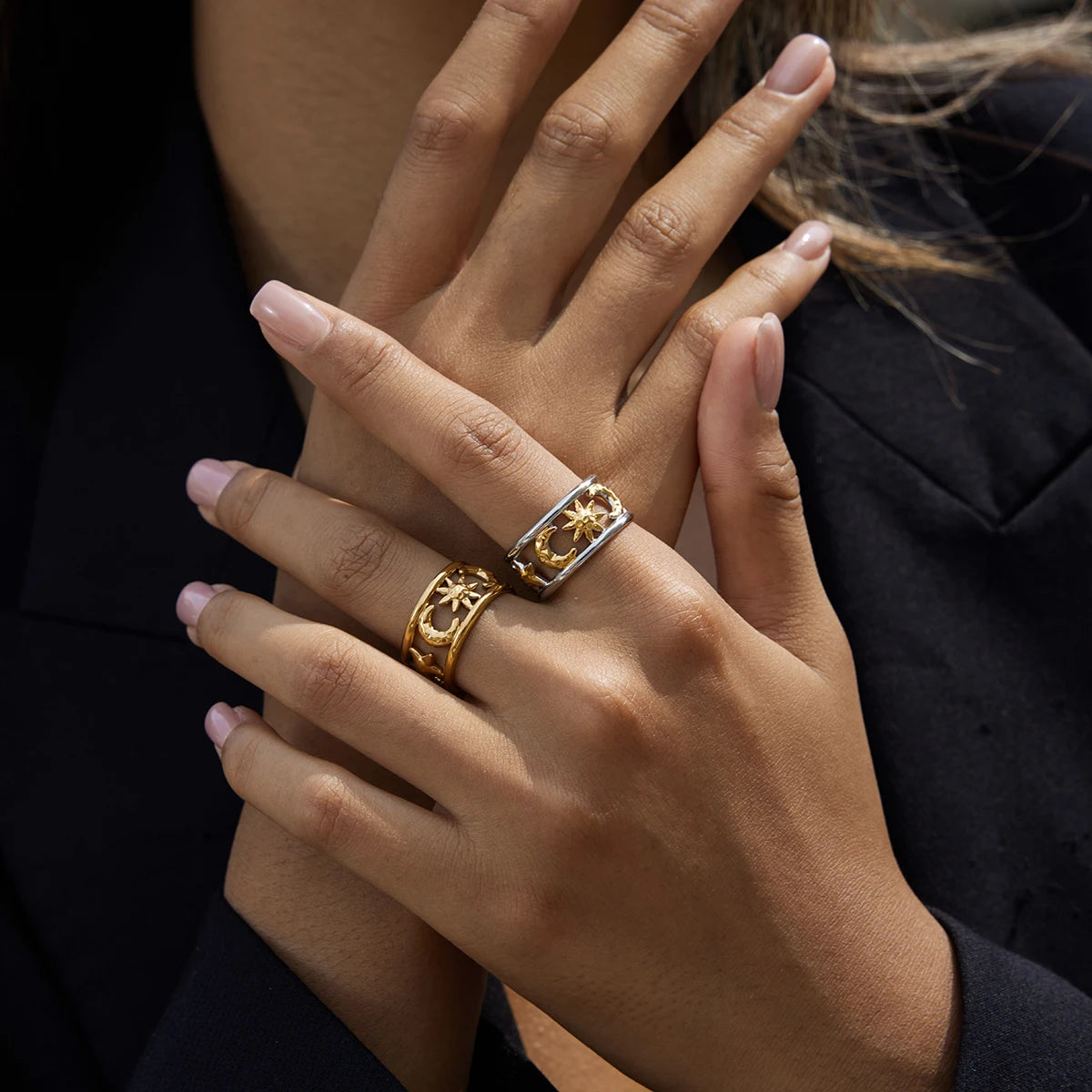 Moon Band Ring — Stainless Steel · PS237
