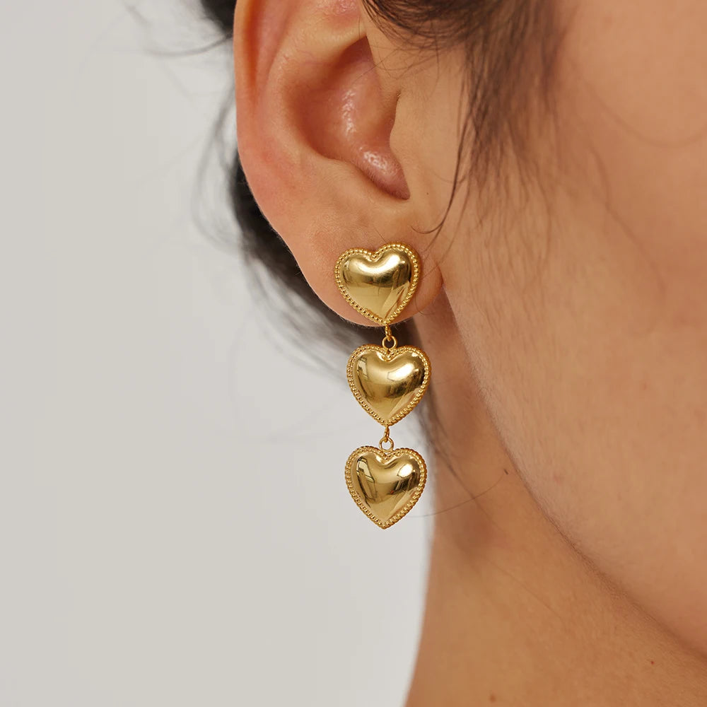 Heart Smooth Earrings — Stainless Steel · PS317