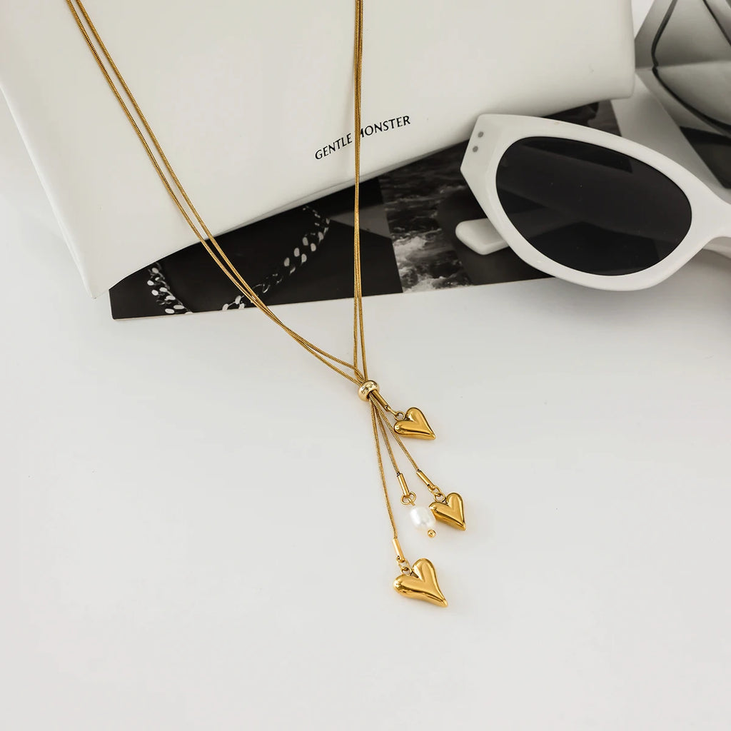 Heart Chain Necklace — Stainless Steel · PS313