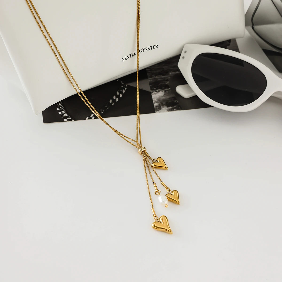 Heart Chain Necklace — Stainless Steel · PS313