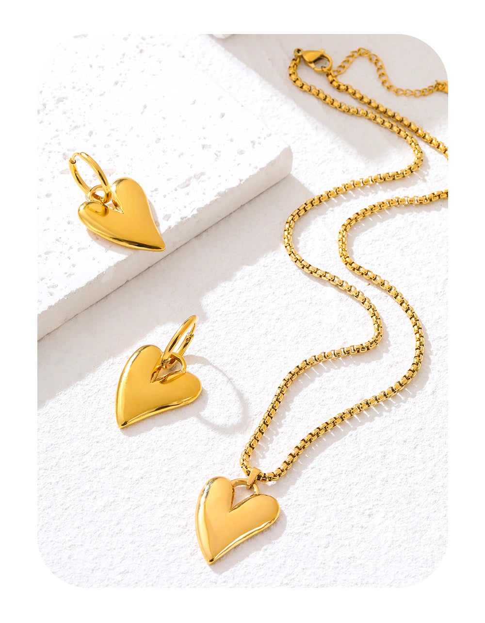 Irregular Heart Pendant Necklace — 316L Stainless Steel · PS409