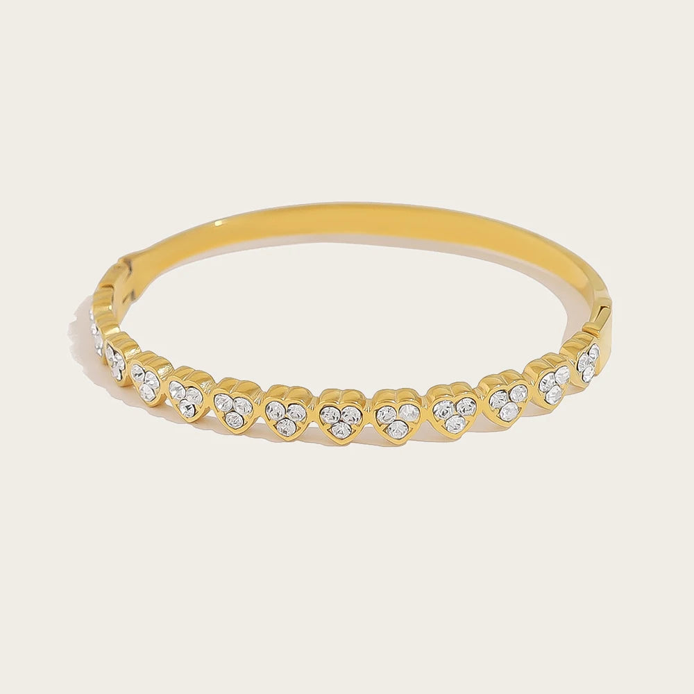 Love Heart Bangle Bracelet — 316L Stainless Steel · PS411