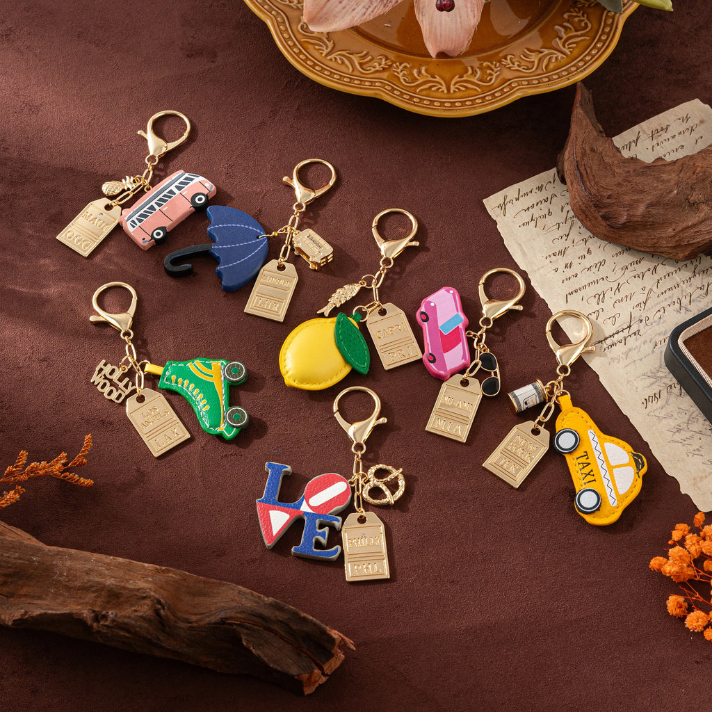 Colorful Bag Hanging Multi Element Keychain Skating Boots Umbrella Pearl Keychain for bags