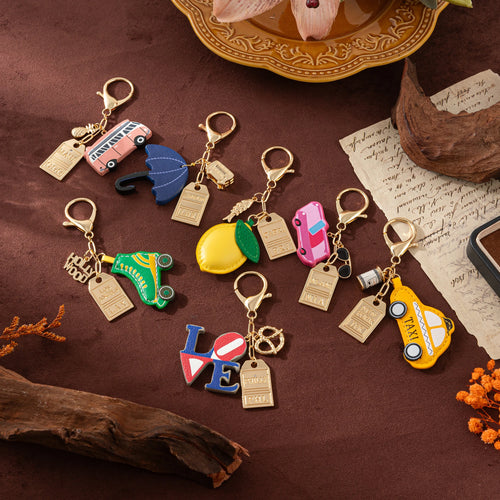 Colorful Bag Hanging Multi Element Keychain Skating Boots Umbrella Pearl Keychain for bags
