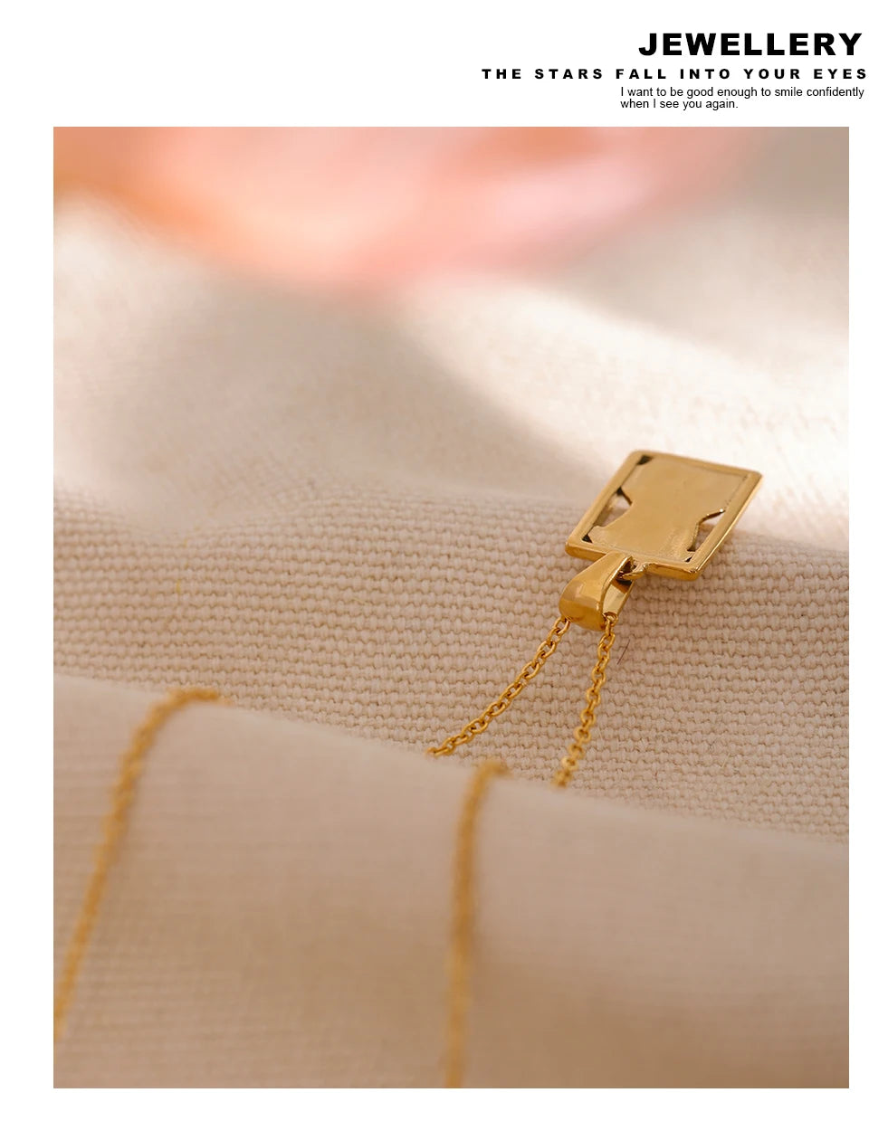 Geometric necklace in gold-plated stainless steel.
