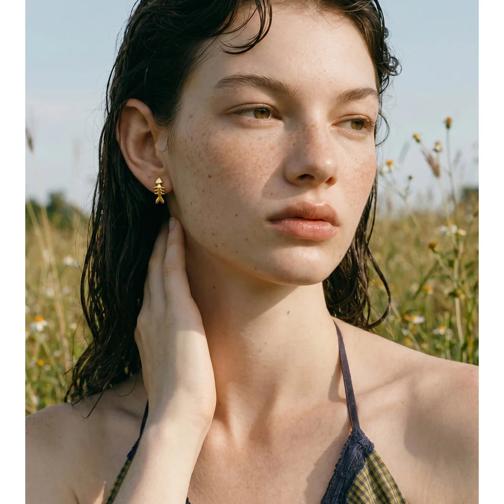Geometric Earrings — Gold-Plated Stainless Steel · PS1549
