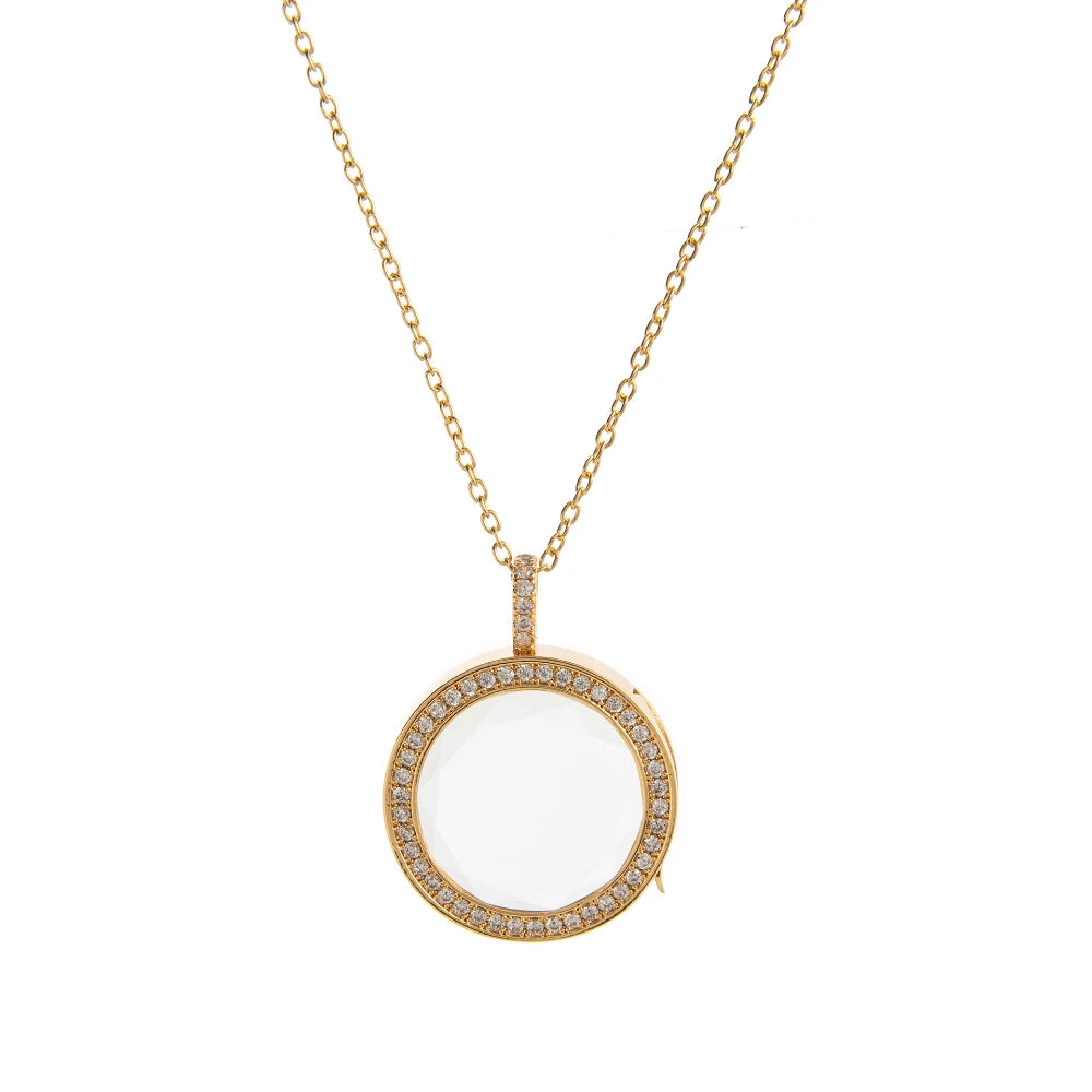 【Charm Locket Necklace】personalized picture box pendant with an openable hollow design and transparent box Necklaces for women