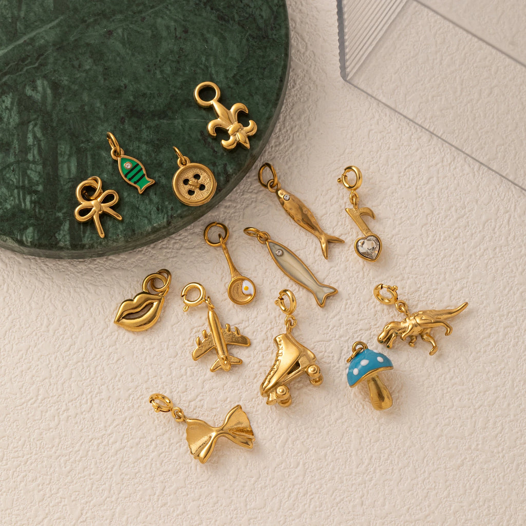 【DIY Pendant】18K Gold Plated Stainless Steel Charm Pendant - PS025