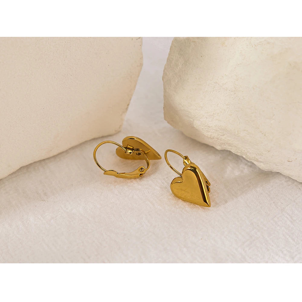 Hoop Earrings Heart — 316L Stainless Steel · PS468