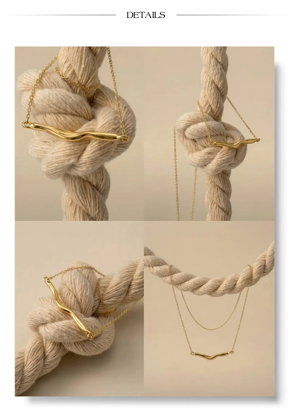Geometric necklace in stainless steel.